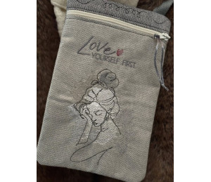 2€ ZUSATZTÜRCHEN 20. Dezember - Stickdatei - ITH Tasche Crossbody Love yourself first